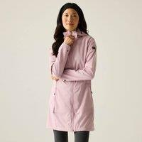 Regatta Women's Carisbrooke Water-Repellent Longline Hooded Softshell Jacket in Pale Lilac | Size: 18