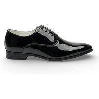 Infinity Leather Men's Formal Patent PU Leather Oxford Dress Brogue Shoes - M64340 in Black | Size: 6