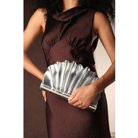 Where's That From Women's 'Mist' Metallic Shell Clutch Bag in Silver