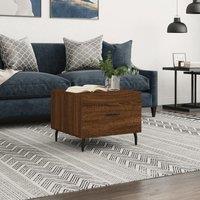 Berkfield Home Coffee Table Brown Oak 50x50x40 cm Engineered Wood | Size: 50 x 50 x 40 cm