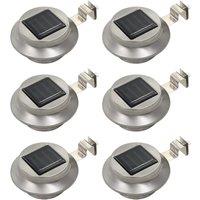 Berkfield Home Outdoor Solar Lamps 6 pcs LED Round 12 cm White in Silver