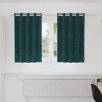 Berkfield Home Blackout Curtains with Eyelets 2 pcs Dark Green Velvet