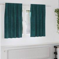 Berkfield Home Blackout Curtains with Top Tape 2 pcs Dark Green Velvet