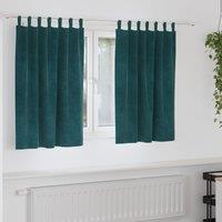 Berkfield Home Blackout Curtains with Hanging Loops 2 pcs Dark Green Velvet