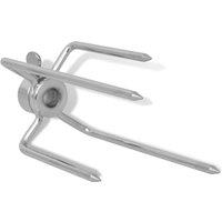 Berkfield Home BBQ Rotisserie Spit Forks 2 pcs Steel in Silver