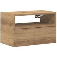 Berkfield Home Wall-mounted Bedside Cabinet Artisan Oak 45x26x28.5 cm in Brown