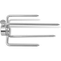 Berkfield Home Suitable BBQ Rotisserie Spit Forks 2 pcs Steel in Silver