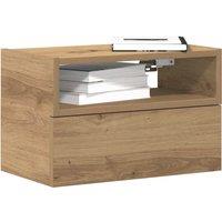 Berkfield Home Wall-mounted Bedside Cabinet Artisan Oak 45x26x28.5 cm in Brown