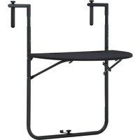 Berkfield Home Hanging Balcony Table Black 60x64x83.5 cm Plastic Rattan Look