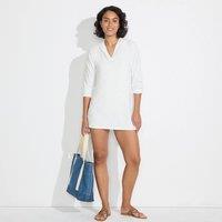 Lands' End Women's Hooded Swim Dress Cover Up in White | Size: 20-22