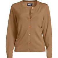 Lands' End Women's Merino Crew Neck Cardigan in Camel | Size: 8