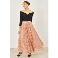 Yumi Women's Blush Pink Spot & Rose Tulle Skirt in Light Pink | Size: 16