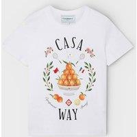 Casablanca Women's Printed Fitted T-Shirt Casa Way White | Size: Medium