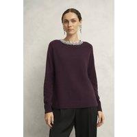 Hobbs London Women's Sherry Jumper in Aubergine | Size: Small