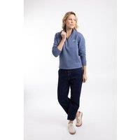 Weird Fish Women's Avery 1/4 Zip Sweatshirt in Blue | Size: 8