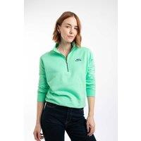 Weird Fish Women's Avery 1/4 Zip Sweatshirt in Light Green | Size: 20