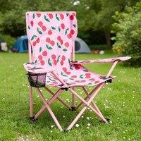 OHS Kids Cherry Camping Chair Folding Garden Outdoor Picnic Seat in Pink