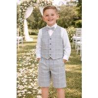 Little Giants Boy's Reggie Shorts Suit in Light Grey | Size: 4 Years