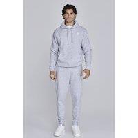 SikSilk Men's Hoodie & Joggers Set in Grey | Size: Small