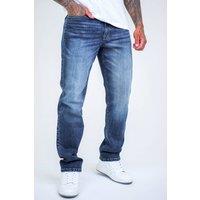 BCouture Men's Straight Fit Stretch Denim Jeans in Dark Blue | Size: 30R