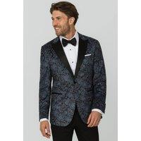 Dobell Men's Blue Paisley Velvet Print Dinner Jacket | Size: 40R
