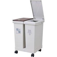 Living and Home 60/40/36/24L 3/2-Section Dry Wet Separation Trash Bin with Lids in Pale Grey | Size: XL