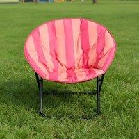 OHS Stripe Moon Camping Chair Round Folding Outdoor Garden Seat