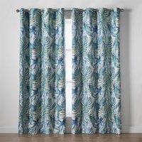 Luxury Living Mala Room Darkening Ring Top Curtains in Green | Size: 168 cm width x 137 cm drop