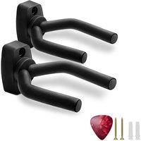 Keplin 2 Pack Guitar Wall Hooks - Display Mount Hangers for All Guitars in Black
