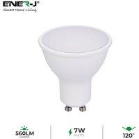 ENER-J Pack of 10 7W GU10 Plastic Body SMD LED 560 Lm 6500K Spotlight Bulbs in White
