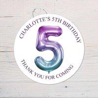 60 SECOND MAKEOVER Personalised 5th Birthday Vinyl Party Bag Stickers