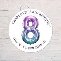 60 SECOND MAKEOVER Personalised 8th Birthday Vinyl Party Bag Stickers