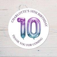 60 SECOND MAKEOVER Personalised 10th Birthday Vinyl Party Bag Stickers