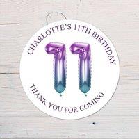 60 SECOND MAKEOVER Personalised 11th Birthday Vinyl Party Bag Stickers
