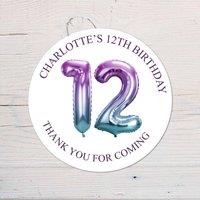 60 SECOND MAKEOVER Personalised 12th Birthday Vinyl Party Bag Stickers
