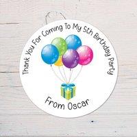 60 SECOND MAKEOVER Personalised Balloon & Present Birthday Party Bag Stickers