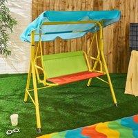 OHS Kids 2 Seater Swing Bench Canopy Garden Outdoor Patio Play Set