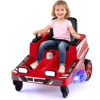 CASART Kids Ride on Lawn Mower 12V Electric Toy Car w/ LED Lights 2 Motors in Red