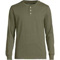 Lands' End Men's Super-T Henley Long Sleeve T-shirt in Olive | Size: Small