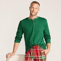 Lands' End Men's Henley Pyjama T-shirt in Emerald | Size: Medium