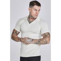 SikSilk Men's Revere Polo in Ecru | Size: Large