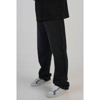 SikSilk Men's Loose Fit Jeans in Black | Size: 32R