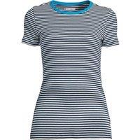 Lands' End Women's Petite Micro Rib Crew Neck T-shirt in Mid Navy | Size: 16-18