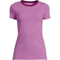 Lands' End Women's Micro Rib Crew Neck T-shirt in Pink | Size: 16-18