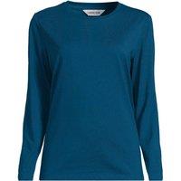 Lands' End Women's Long Sleeve Supima Cotton Crew Neck Top in Teal | Size: 10-12