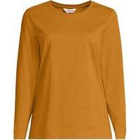 Lands' End Women's Long Sleeve Supima Cotton Crew Neck Top in Gold | Size: 8