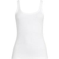 Lands' End Women's Micro Rib Vest Top in White | Size: 10-12