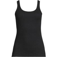 Lands' End Women's Micro Rib Vest Top in Black | Size: 16-18