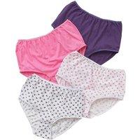 Just Essentials Women's 4 Pack Printed High Waist Full Briefs in Purple | Size: 20