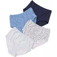 Just Essentials Women's 4 Pack Printed High Waist Full Briefs in Navy | Size: 12
